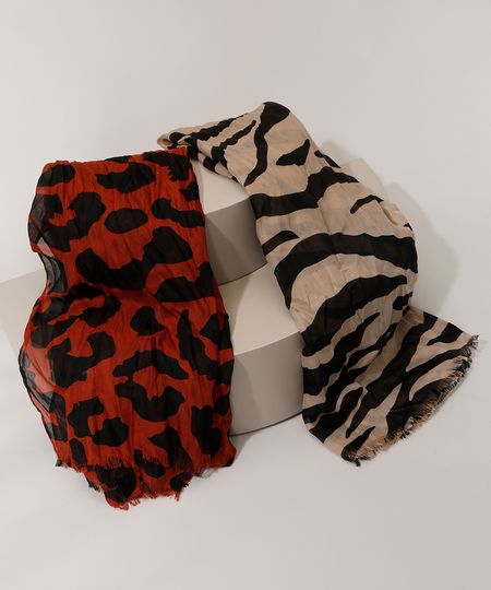 Kit-de-2-Lencos-Femininos-Estampados-Animal-Print-Multicor-9844403-Multicor_1