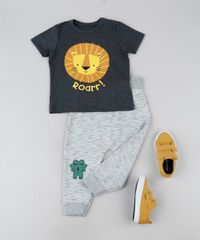 Camiseta-Infantil-Leao-Manga-Curta-Gola-Careca-Cinza-Mescla-Escuro-9943046-Cinza_Mescla_Escuro_3