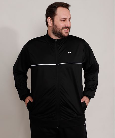 Jaqueta-Plus-Size-Esportiva-Ace-com-Bolsos-e-Vivo-Contrastante-Gola-Alta-Preta-9973684-Preto_1