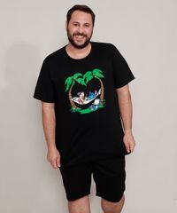 Camiseta-de-Algodao-Plus-Size-Lilo-e-Stitch-Manga-Curta-Gola-Careca-Preta-9989059-Preto_3