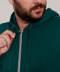 Blusao-de-Moletom-Plus-Size-Basico-com-Capuz-e-Bolsos-Verde-Escuro-9973144-Verde_Escuro_4