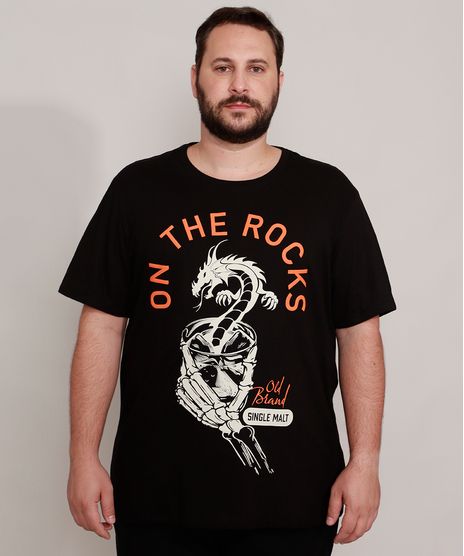 Camiseta-de-Algodao-Plus-Size--On-the-Rocks--Drink-Manga-Curta-Gola-Careca-Preta-9989052-Preto_1