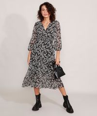 Vestido-Estampado-Floral-com-Lurex-e-Recortes-Midi-Manga-Bufante-Preto-9990774-Preto_3