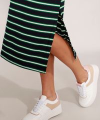 Vestido-Canelado-Listrado-com-Fendas-Midi-Manga-Curta-Azul-Marinho-9975942-Azul_Marinho_5