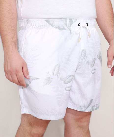 Short-Relaxed-Plus-Size-Estampado-de-Folhagem-com-Cordao-e-Bolsos-Branco-9982533-Branco_1