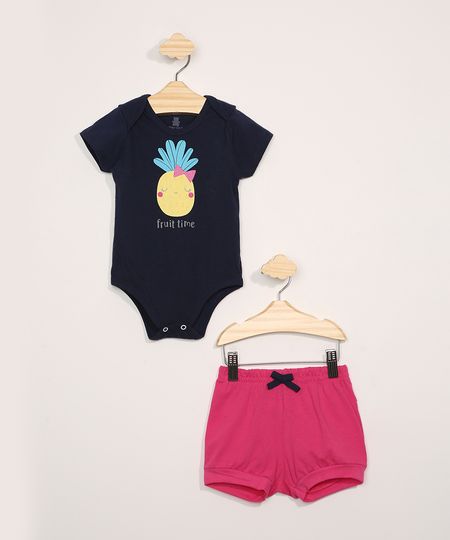 Conjunto-Infantil-Body-Manga-Curta-Abacaxi-Azul-Marinho---Short-Rosa-Claro-9967581-Rosa_Claro_1