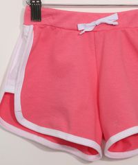 Conjunto-Infantil-de-Blusa-Manga-Curta-Cropped-Preta---Short-Running-Rosa-9979198-Rosa_1_4