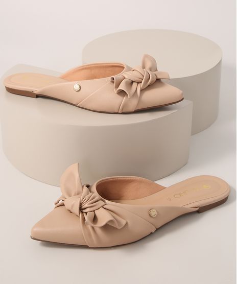 Mule-Feminino-Bico-Fino-com-No-Via-Uno-Bege-9990514-Bege_1