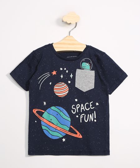 Camiseta-Infantil-Dinossauro-no-Espaco-Manga-Curta-com-Bolso-Azul-Marinho-9977113-Azul_Marinho_1