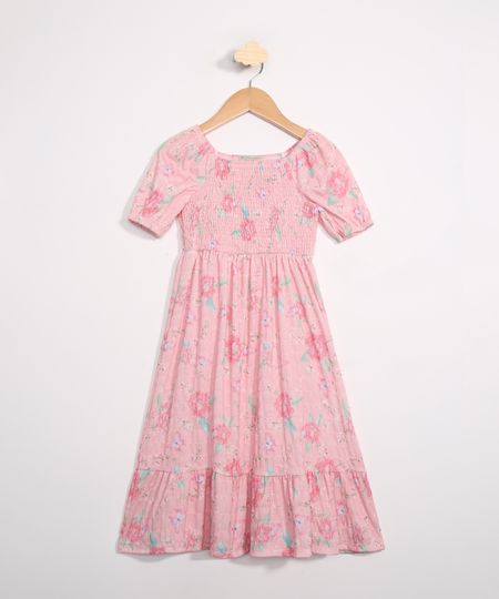 Vestido-Infantil-Longo-Estampado-Floral-Manga-Curta-Rosa-9980029-Rosa_1