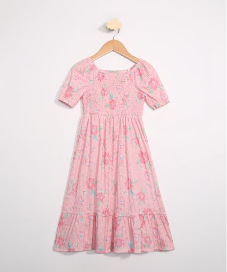 Vestido-Infantil-Longo-Estampado-Floral-Manga-Curta-Rosa-9980029-Rosa_1
