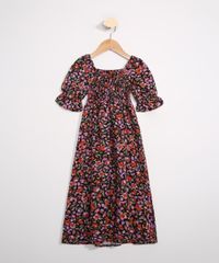Vestido-Infantil-Longo-Estampado-Floral-Manga-Bufante-Preto-9986486-Preto_1