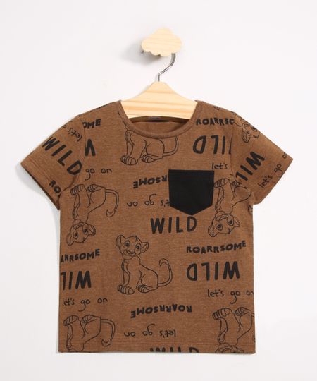 Camiseta-Infantil-Estampada-Simba-Manga-Curta-com-Bolso-Caramelo-9986766-Caramelo_1