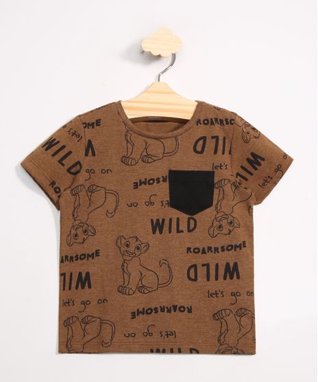 Camiseta-Infantil-Estampada-Simba-Manga-Curta-com-Bolso-Caramelo-9986766-Caramelo_1