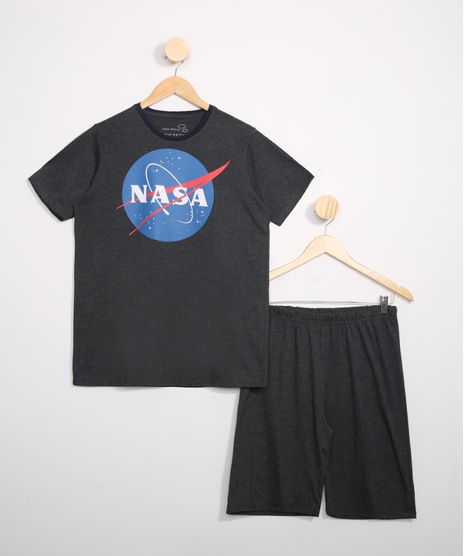 Pijama-Juvenil-Manga-Curta-NASA-Cinza-Mescla-9983646-Cinza_Mescla_1