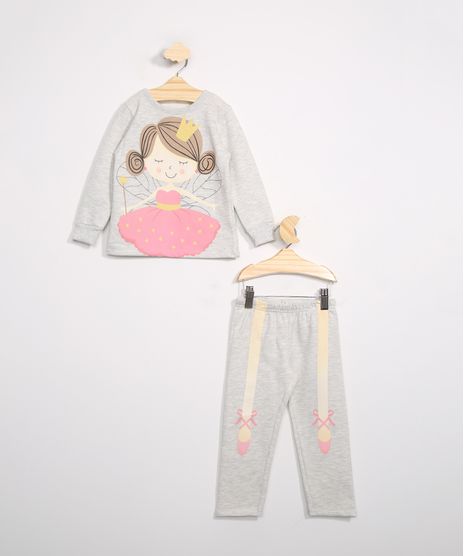 Pijama-Infantil-de-Moletom-Manga-Longa-Bailarina-Brandili-Cinza-Mescla-Claro-9984179-Cinza_Mescla_Claro_1