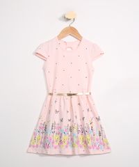 Vestido-Infantil-Estampado-Borboletas-e-Poa-Manga-Curta-com-Cinto-Rosa-9979188-Rosa_1