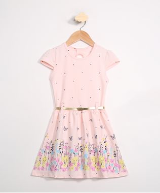 Vestido-Infantil-Estampado-Borboletas-e-Poa-Manga-Curta-com-Cinto-Rosa-9979188-Rosa_1