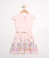 Vestido-Infantil-Estampado-Borboletas-e-Poa-Manga-Curta-com-Cinto-Rosa-9979188-Rosa_2