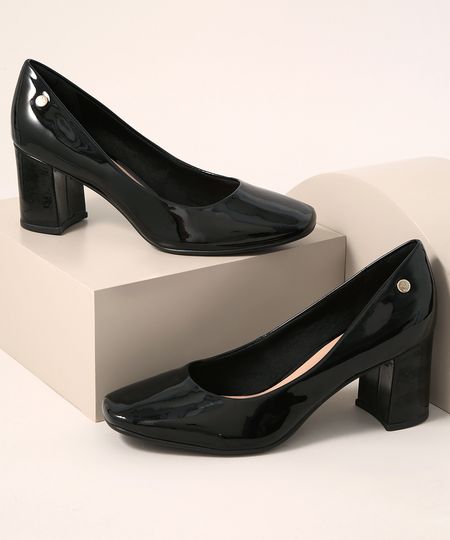 Scarpin-Feminino-Bico-Redondo-Salto-Medio-Grosso-Via-Uno-Preto-9990759-Preto_1