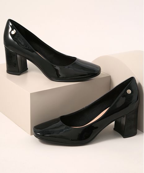 Scarpin-Feminino-Bico-Redondo-Salto-Medio-Grosso-Via-Uno-Preto-9990759-Preto_1