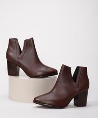Bota-Feminina-Ankle-Boot-Cano-Curto-Salto-Grosso-Medio-Bico-Fino-com-Recorte-Beira-Rio-Marrom-Escuro-9986399-Marrom_Escuro_1