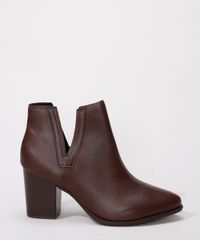 Bota-Feminina-Ankle-Boot-Cano-Curto-Salto-Grosso-Medio-Bico-Fino-com-Recorte-Beira-Rio-Marrom-Escuro-9986399-Marrom_Escuro_3