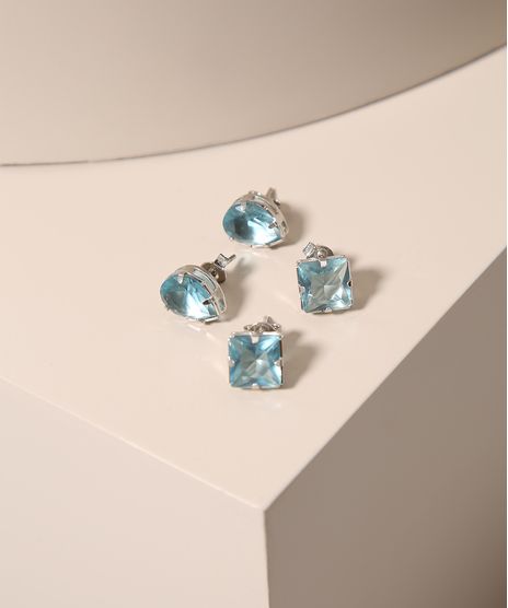 Kit-de-2-Brincos-Femininos-Folheados-com-Pedra-Zirconia-Prateado-9987529-Prateado_1