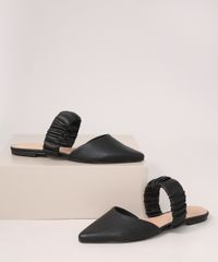 Mule-Feminino-Bico-Fino-com-Franzido-Via-Uno-Preto-9990780-Preto_1