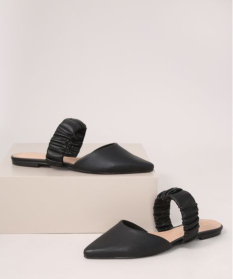 Mule-Feminino-Bico-Fino-com-Franzido-Via-Uno-Preto-9990780-Preto_1