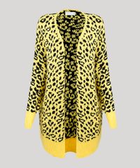 Casaco-Feminino-Longo-em-Tricot-Animal-Print-Amarelo-9256259-Amarelo_2
