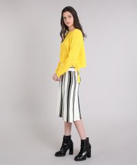 Sueter-Feminino-em-Tricot-com-Ilhos-e-Tiras--Amarelo-9250728-Amarelo_4
