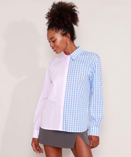 Camisa-de-Algodao-Listrada-e-Xadrez-Vichy-Manga-Longa-Mindset-Multicor-9991495-Multicor_1