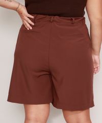 Bermuda-Plus-Size-Alfaiataria-com-Bolsos-Cintura-Alta-Mindset-Marrom-9991512-Marrom_2