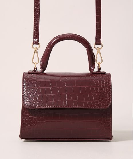 Bolsa-Transversal-Mini-Tote-Croco-Vinho-9979532-Vinho_1