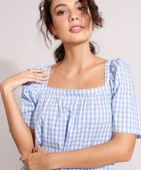 Vestido-de-Algodao-Estampado-Xadrez-Vichy-com-Recorte-Longo-Manga-Bufante-Azul-9995996-Azul_5