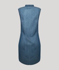 Camisa-Jeans-Feminina-Longa-Sem-Manga-com-Fendas-Azul-Escuro-9204378-Azul_Escuro_6