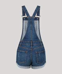 Jardineira-Jeans-Feminina-com-Puidos-e-Barra-Dobrada-Azul-Escuro-9204371-Azul_Escuro_6