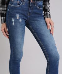 Calca-Jeans-Feminina-Skinny-Cropped-com-Puidos-Azul-Escuro-9195860-Azul_Escuro_4