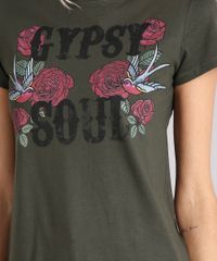 Blusa-Feminina--Gypsy-Soul--com-Estampa-Floral-Decote-Redondo-Manga-Curta-em-Algodao---Sustentavel-Verde-Militar-9215634-Verde_Militar_4