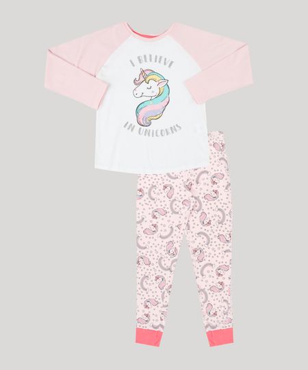 Pijama-Infantil-de-Unicornio-Manga-Longa-em-Algodao---Sustentavel--Rosa-9232239-Rosa_1