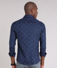Camisa-Masculina-Slim-Estampada-de-Folhagem-Manga-Longa-Azul-Marinho-9138300-Azul_Marinho_2