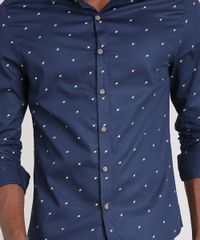 Camisa-Masculina-Slim-Estampada-de-Folhagem-Manga-Longa-Azul-Marinho-9138300-Azul_Marinho_4