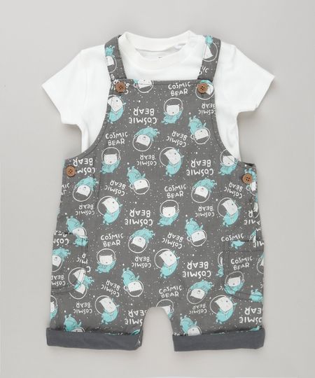 Conjunto-Infantil-de-Body-Manga-Curta-Off-White---Jardineira-Estampada-de-Ursos-em-Algodao---Sustentavel-Chumbo-9050014-Chumbo_1