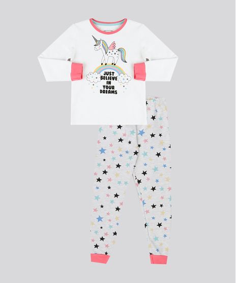Pijama-Infantil-de-Unicornio-com-Glitter-em-Moletom-Manga-Longa-Cinza-Mescla-9133022-Cinza_Mescla_1