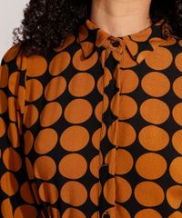 Vestido-Chemise-de-Viscose-Estampado-de-Poa-com-Faixa-para-Amarrar-Midi-Manga-7-8-Preto-9984619-Preto_4