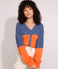 Cardigan-de-Trico-Bicolor-Manga-Bufante-Decote-V-Azul-9975420-Azul_1 Cardigan-de-Trico-Bicolor-Manga-Bufante-Decote-V-Azul-9975420-Azul_1