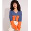 Cardigan-de-Trico-Bicolor-Manga-Bufante-Decote-V-Azul-9975420-Azul_1