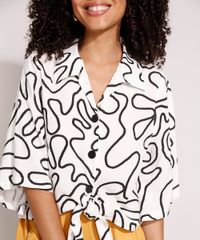 Camisa-de-Viscose-Estampada-Abstrata-com-No-Manga-Curta-Ampla-Branca-9977728-Branco_5