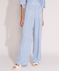Calca-Wide-Reta-de-Viscose-Estampada-Xadrez-Cintura-Alta-Azul-9994244-Azul_1
